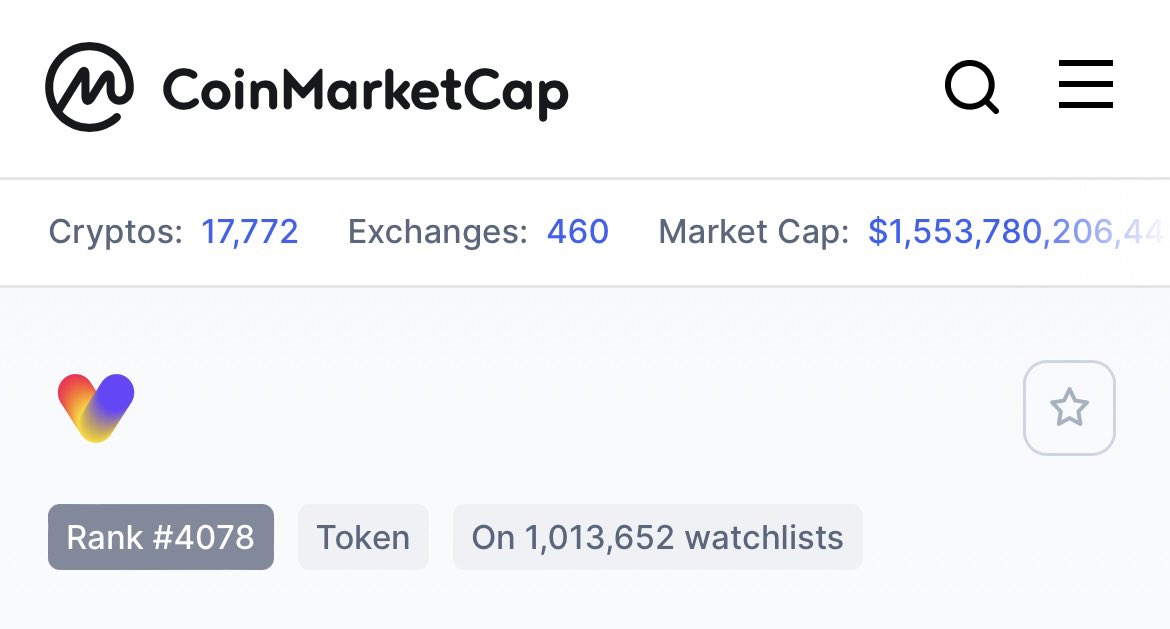 Vowcurrency's tweet photo. Holy Moly! It is a special day! To everyone who has been supporting Vow, your #loyalty has #rewarded us with 1,000,000 watchlist additions! #Vowcurrency #CoinMarketCap #vowtochangetheworld $VOW https://t.co/GsTok4xqPL