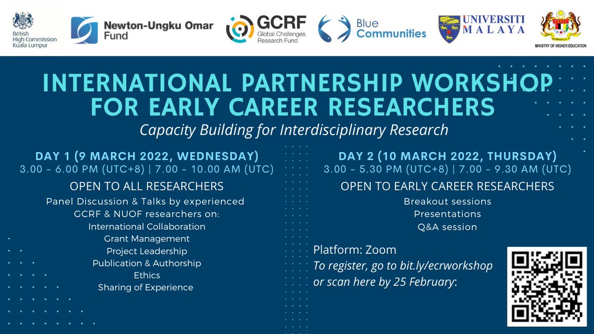 Are you an Early Career Researcher? Join us for a workshop on international collaboration, featuring experts from the UK and Malaysia. Register here: bit.ly/3se4SWy