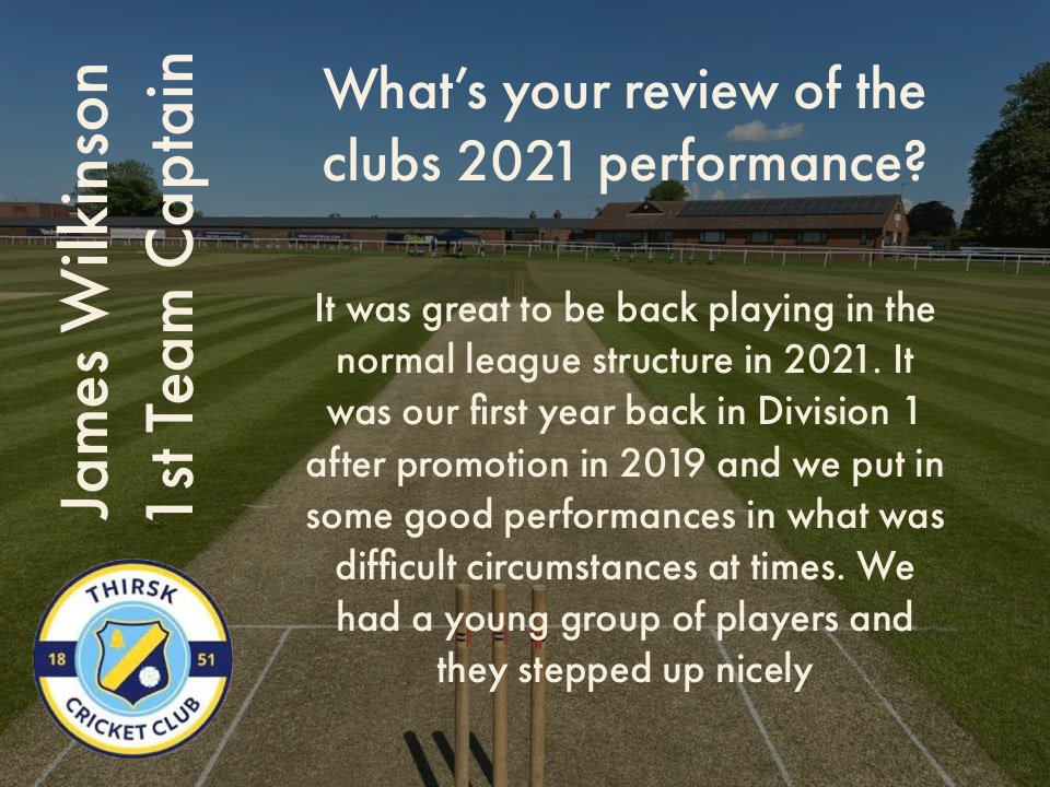 YPLNCricket's tweet photo. A great read from @ThirskCC (Thirsk Cricket Club) today and James Wilkinson with his #CaptainsView for 2022! https://t.co/20roma3VmP