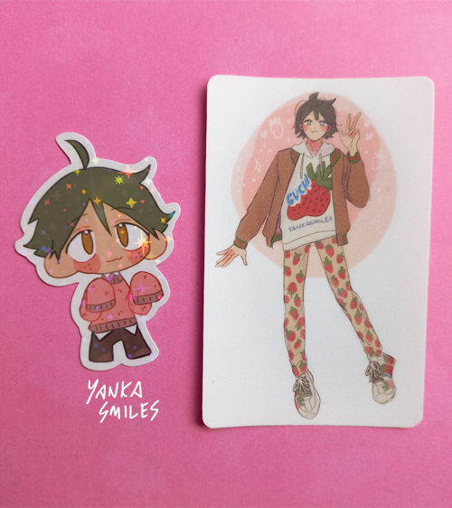 Here's how the sticker looks when peeled + the previous pink freebie set~ My shop will be opening next week! As much as I enjoy drawing Yams, next time I'll do a chara poll without him😆https://t.co/Ky8OZQObFU 