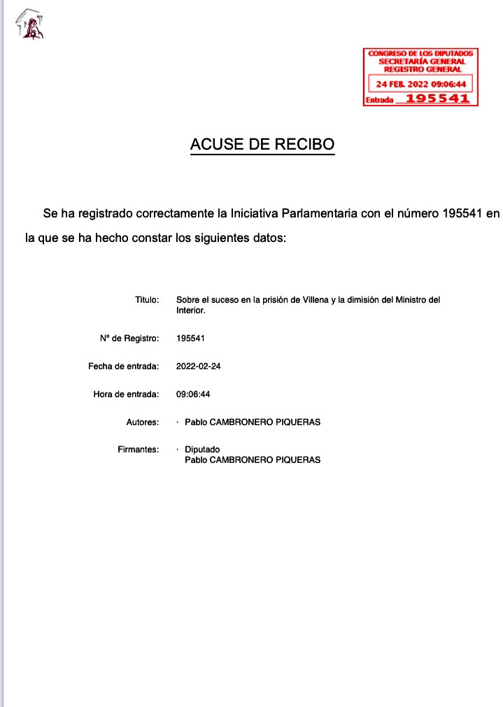 🔴Me lo piden los miembros más maltratados de la Función Pública.

Marlaska odia a los Funcionarios de Prisiones, es así.

Pregunto si va a dimitir Marlaska y el SGIP por haber “defendido” imputaciones presuntamente falsas a personas inocentes y si les va a indemnizar y cuándo.