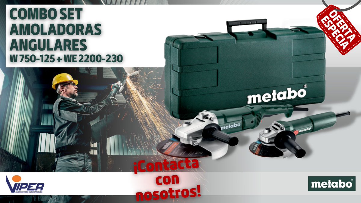 🔥Oferta especial🔥
Set amoladoras angulares de Metabo, para trabajar el metal como si fuese mantequilla!
.
.
.
📍Calle Alcalde Martín Cobos, nº9, 09007
☎️947 48 56 62
linktr.ee/SuministrosVip…… 
.
#SuministrosViper #SuministrosBurgos #Metabo
