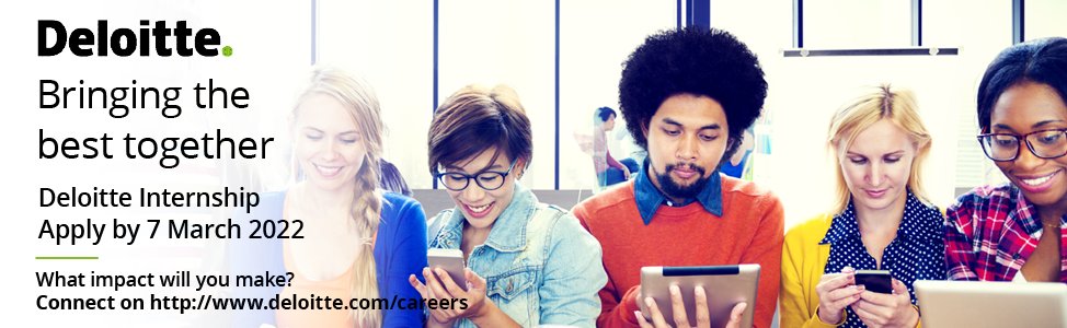 deloittenamibia's tweet photo. #dttinternship | Deloitte Internship
Deloitte drives progress. What impact will you make?
Apply here by 7 March 2022 | Connect at https://t.co/06NrNmVCPh
#joindeloitte #Deloittenamibiacareers https://t.co/FXz3YsdKY1