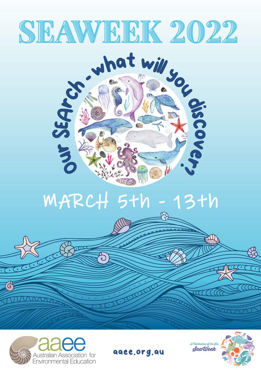 sea_week's tweet photo. @seaweekaustralia 
SEAWEEK 2022 5 - 13 March

Theme: Our SEArch - what will you discover? 

Theme based on the Ocean Literacy Principle #7 The Ocean is largely unexplored

Tag #seaweekaustralia

Check out our FB and website incl. Worksheets/competitions:
https://t.co/I7E2zWDVZC https://t.co/yGVKlLFMUH