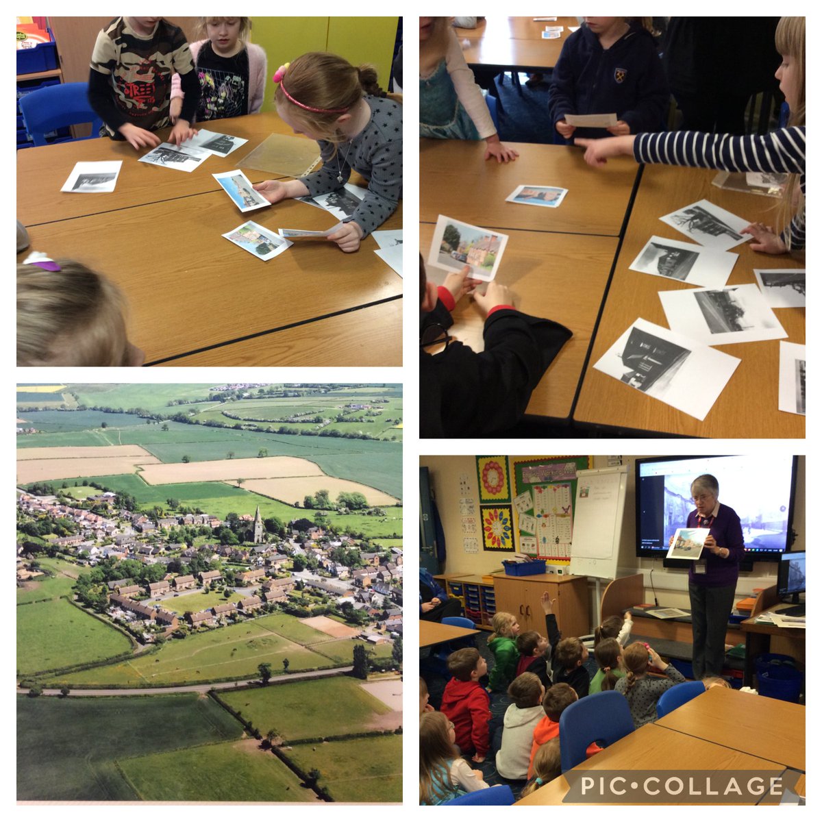 Kathy from the village came to share old photos and maps of our local area. We asked lots of questions. We looked at artefacts including a spindle wheel found in a field nearby. We also found out that boys used to wear nightdresses!