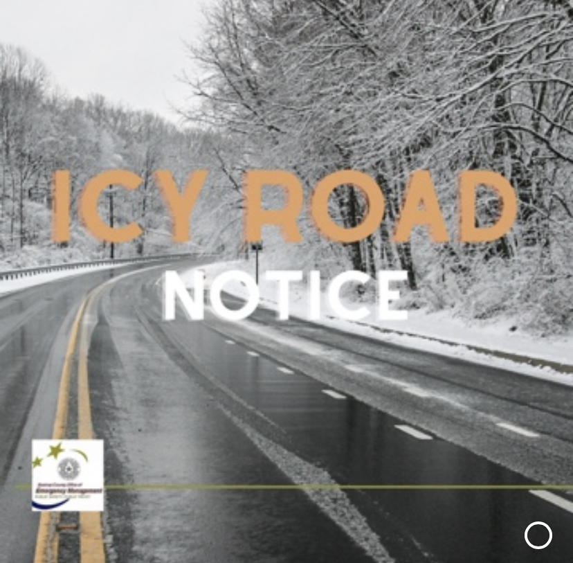 CAUTION: ICY ROADWAYS

Be aware of icing on bridges and overpasses.  
See drivetexas.org for road conditions throughout the state.