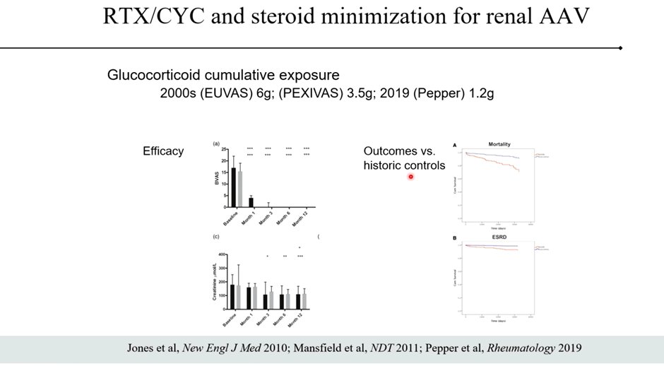 BasuNephro's tweet photo. #ISNWCN David Jayne #ANCA #vasculitis #Rituximab works relatively slowly – while initial Steroid + CYC may have rapid effect. For Severe disease: #Ritux #combination with #Cyclophosphamide - better results with #steroid #minimization – but needs confirmed in a large trial
4/7 https://t.co/AfJnehb3UL