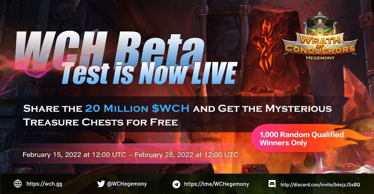 🚀 Airdrop: Wrath of Conquerors
💰 Value: 20 Million $WCH
📒 Partnership: Coinrivet, Metabase , Fomo.in
📅 End Date: 28th February, 2022
🏦 Distribution Date: 15th March, 2022

Go to the Airdrop Page
docs.google.com/forms/d/e/1FAI…

#Airdrop #Crypto #Airdrops #giveaway