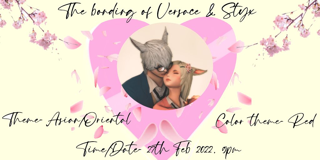 OrpheusStyx's tweet photo. 💕 Finally, I can put a ring on her finger 💕 
Yep, Me and Himitsu are getting eternal bonded this weekend on Sunday at 9pm GMT+8 
And I honestly can't wait!! ❤️

-Thank you to @KiriShiiro for this lovely wedding card design ❤️- 

#NenekoColorS #ffxivsnaps #FF14 #eternalbond https://t.co/EQmGAYgyvz