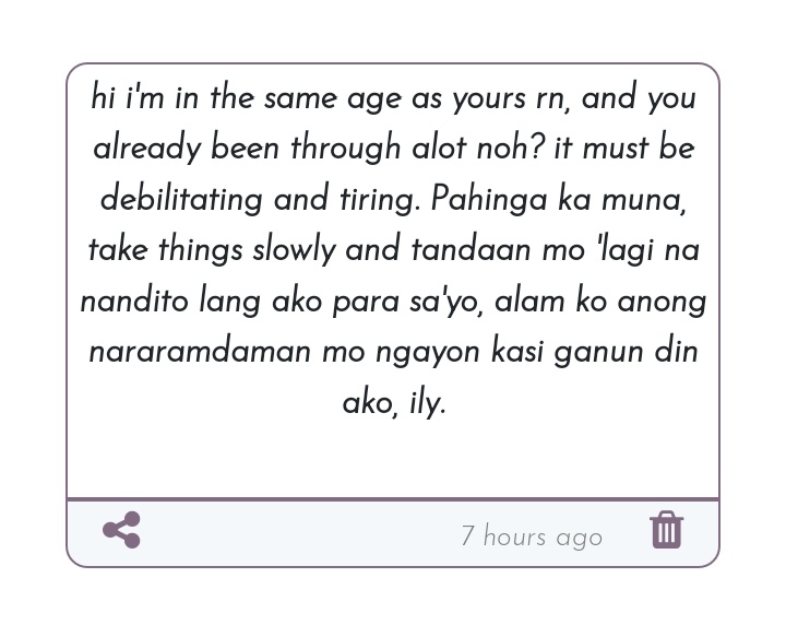 Hello,happy birthday! thankyou so much,cheer up kakayanin mo yan andito lang din ako para sayo,ily    