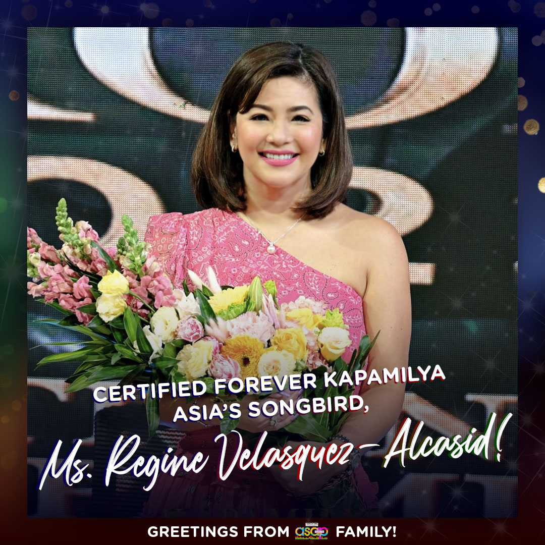 ASAPOfficial's tweet image. Congratulations Asia’s Songbird Ms. Regine Velasquez-Alcasid! Certified Forever Kapamilya! We love you always! ❤️💚💙
#KapamilyaStrong2022
