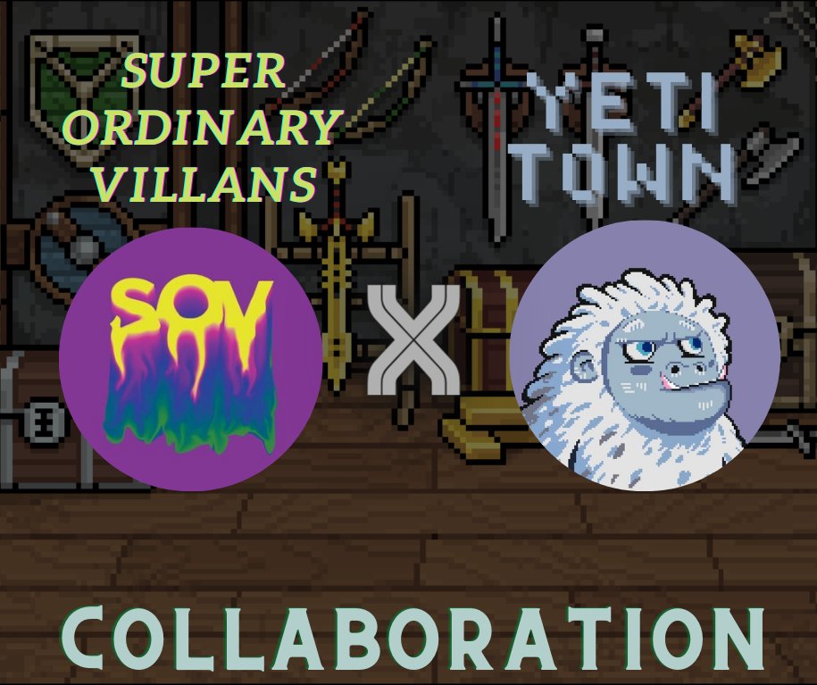 YetiTownNFT's tweet photo. 🎉Whitelist Giveaway🎉

The villains over at @SOVillains have been kind enough to give our community some 3x presale spots for their upcoming mint!

In very super ordinary fashion:

✅Follow @YetiTownNFT &amp; @SOVillains
✅Tag a friend!
✅RT + Like

Winners picked in 36 hours! https://t.co/JMmimYjKqt