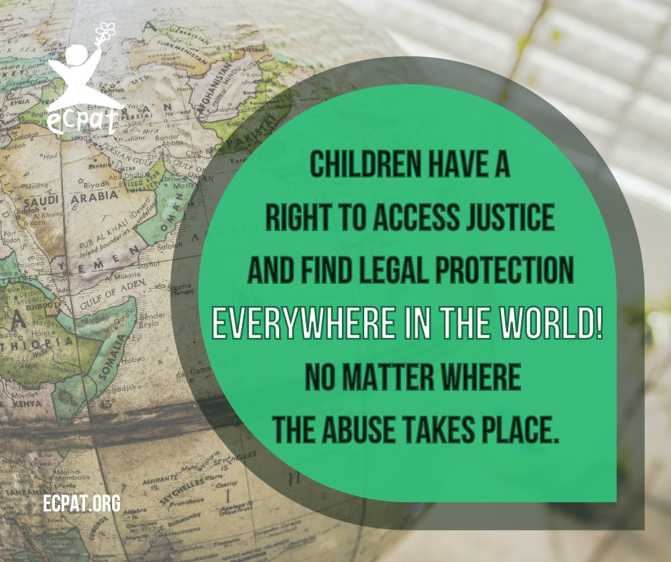 ECPAT's tweet photo. Countries should ensure they prosecute offences of #ChildSexualExploitation irrespective of where the offence takes place! Read the ECPAT Issues Paper on #ExtraterritorialJurisditcion and #ExtraditionLegislation: https://t.co/i010aVzAyh
#ChildProtection #ECPATInternational https://t.co/YhKVFTNNvN