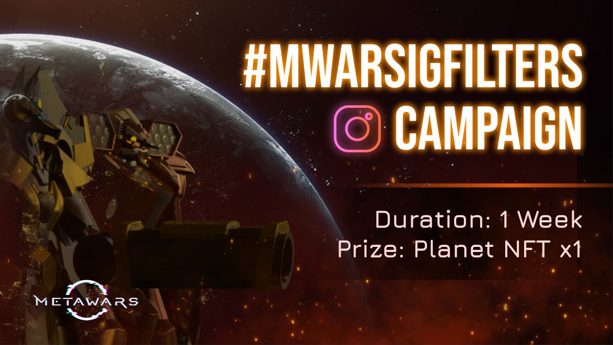 MetaWarsNFT's tweet photo. #MWARSIGFILTERS Campaign begins! 🔥

We've made an Instagram filter for our #MetaWarriors Fandom.⚓️

We want to see what you can do with it.

Share our filter in IG story &amp; tag us at #MWARSIGFILTERS.

*Screenshot and DM us, if your account is private.  

Prize: ONE Planet NFT! 🏆 https://t.co/CPnhnkWroo