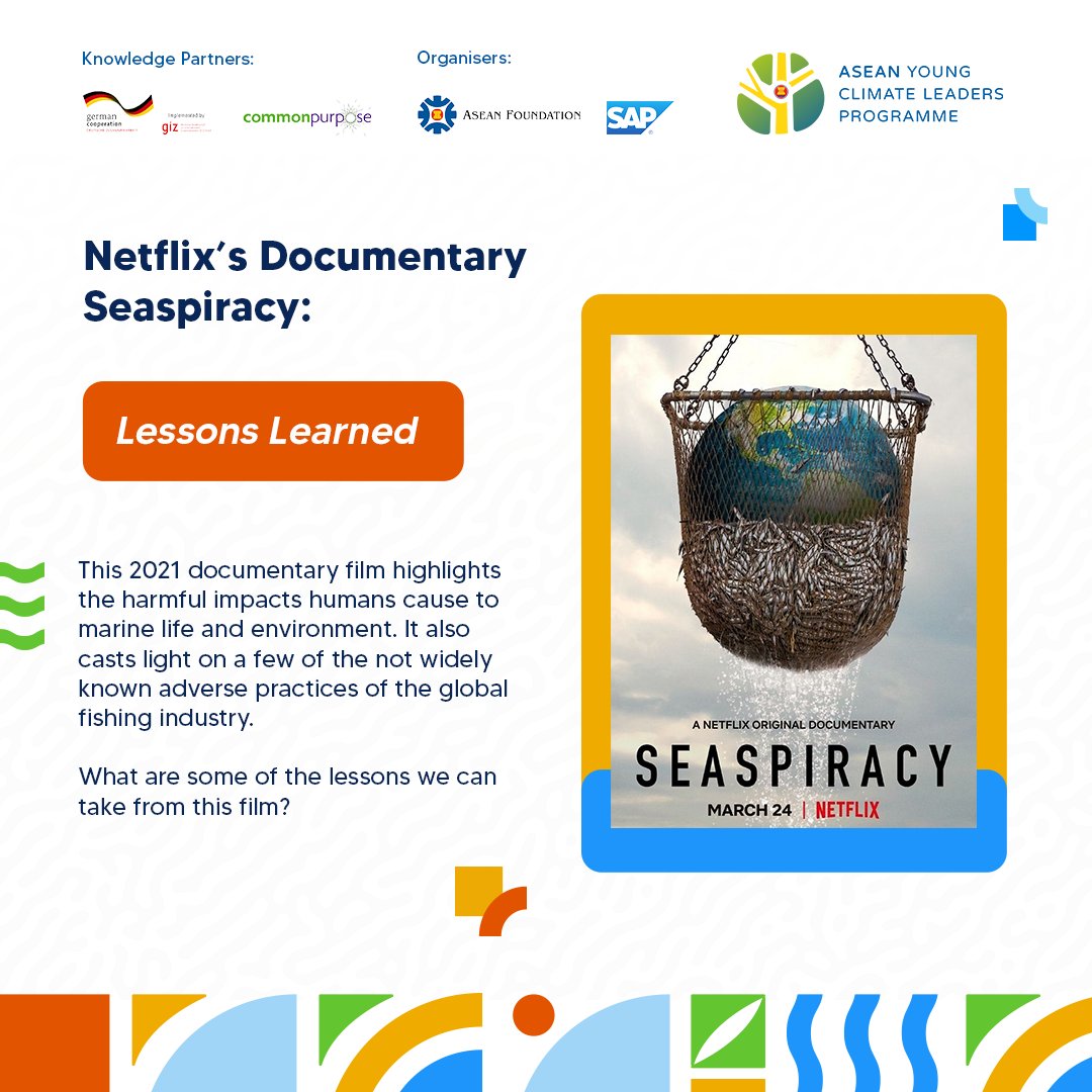 aseanfoundation's tweet photo. The documentary film Seaspiracy revealed some surprising facts on the impacts of the fishing industry on marine life and environment.

What are some of the things we can learn? Look at the visual to find out!

#WeAreASEAN #BeASEAN #ASEANYCLP https://t.co/1qzpVdteYp