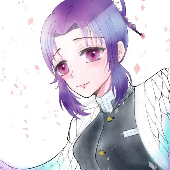 さくや@休止中さんがTwitterに投稿した胡蝶しのぶ(鬼滅の刃)のイラスト。