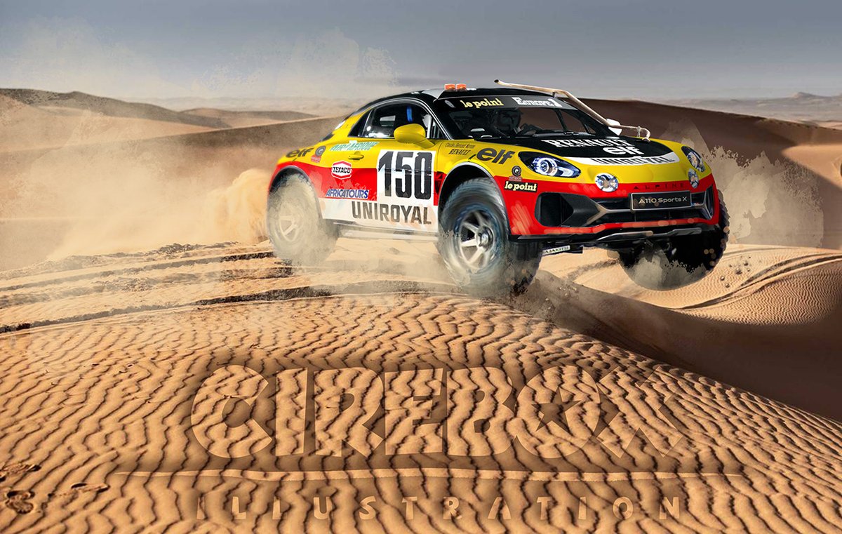 cirebox's tweet photo. Alpine is going to race in the DAKAR!!!
Me,2 years ago: "Imagine this Alpine A110 on the Dakar with the legendary colors of the Renault 20 turbo 4x4 who won the race in 1982 with Claude and Bernard Marreau..."
#Dakar #Renault #Alpine #A110 #renault20 #Marreau #LesRenardsDuDésert https://t.co/7Ow7wjzWOF