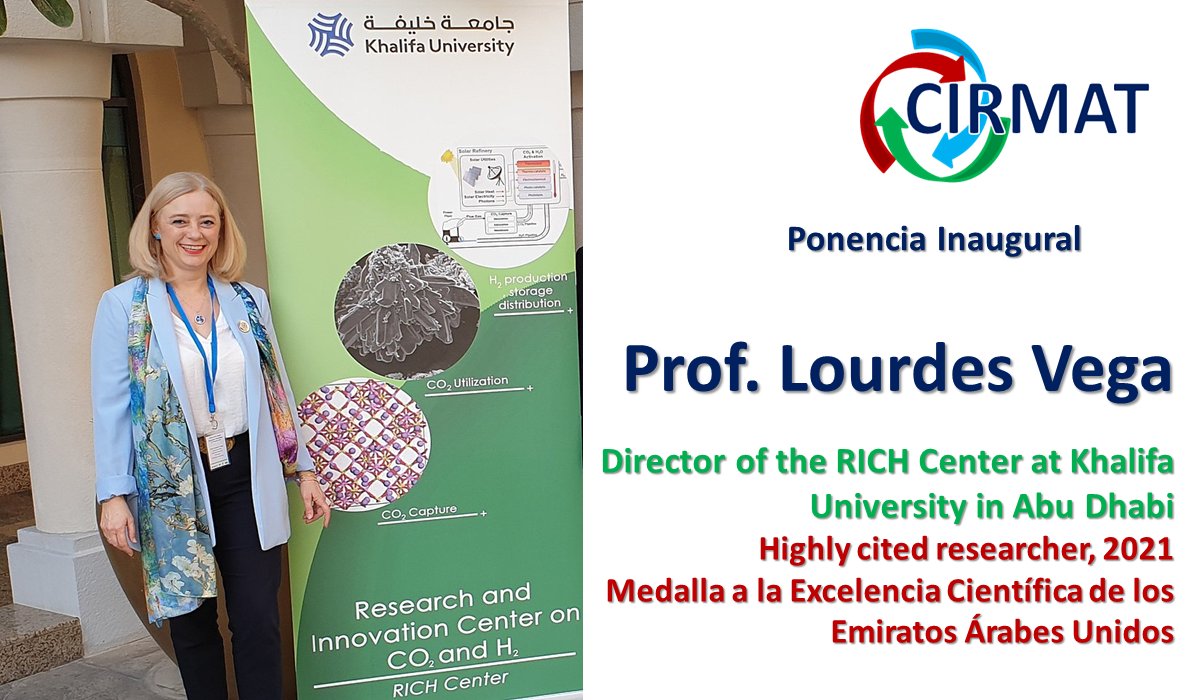 RSEQUIMICA's tweet photo. 📢Conferencia Inaugural del Simposio #CIRMAT: Nuevos desarrollos para una Economía Circular
"Hidrógeno, descarbonización y transición energética"
👩🔬Lourdes Vega Director, Research and Innovation Center on CO2 and Hydrogen (RICH, Abu Dhabi) https://t.co/Dzss9toUD7