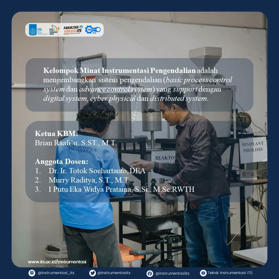 Yuk intip apa itu KMB Instrumentasi Pengendalian di Departemen Teknik Instrumentasi, Fakultas Vokasi, ITS.

#ITSCampus 
#ITSSurabaya
#VokasiITS 
#TeknikInstrumentasiITS
#TeknikInstrumentasi
#sarjanaterapan
#masukvokasi
#masukvokasiITS