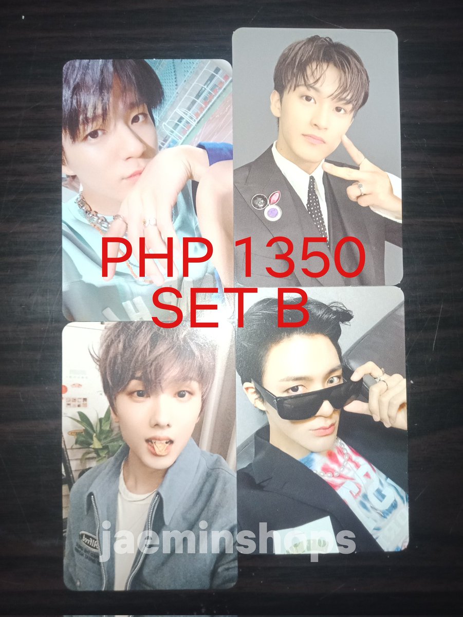 jaeminshops's tweet photo. ic wts lfb nct assorted photocards set + pf

- mop : gcash
- mod : ggx 
- set prices are stated sa pic! 
- can tingi but will only transact to one person
- payo or within 24 hours!
- free pf for payo set takers ! https://t.co/Z90zeZF3yW