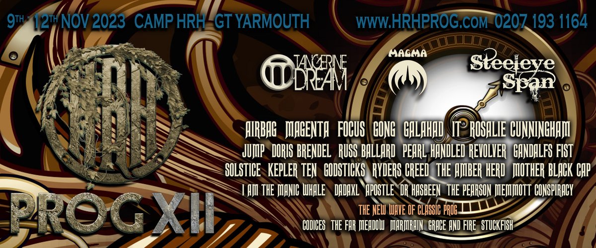 HRH Prog Festival (@hrhprogfestival) on Twitter photo Win passes to #HRHProg XII in #GreatYarmouth for November 2023!
Win Passes to HRH #Prog 12 as it heads to Camp HRH in Great Yarmouth with <a href="/MagmaOfficiel/">magmamusic</a> <a href="/QTangerineDream/">Tangerine Dream</a> <a href="/steeleye_span/">Steeleye Span</a> and MORE!
Enter NOW! ๐ hrhprog.com/enter11
#competition #win #wintickets #freepasses Win passes to #HRHProg XII in #GreatYarmouth for November 2023!
Win Passes to HRH #Prog 12 as it heads to Camp HRH in Great Yarmouth with <a href="/MagmaOfficiel/">magmamusic</a> <a href="/QTangerineDream/">Tangerine Dream</a> <a href="/steeleye_span/">Steeleye Span</a> and MORE!
Enter NOW! ๐ hrhprog.com/enter11
#competition #win #wintickets #freepasses