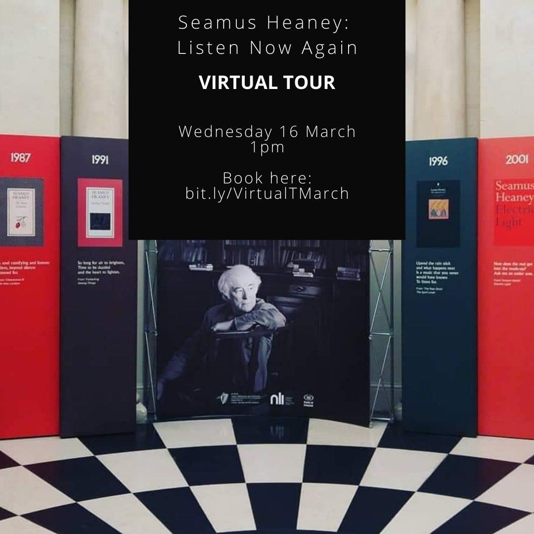SeamusHeaneyNLI's tweet photo. A big thank you to everyone who joined us for last week’s virtual tour. ✨ The next one will take place on Weds March 16th at 1pm. It will have Irish Sign Language interpretation by @Cat_1964 and live captioning by @PCR_Ltd. 

You can sign up for it here: https://t.co/E615ZsAbbf https://t.co/6Nr6wYidnE