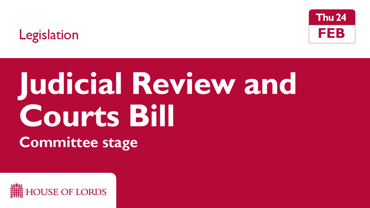 UKHouseofLords's tweet photo. Following #DissolutionBill, the #HouseofLords continues line by line check of #JudicialReviewBill with improvements across the court system in the spotlight.
📄 Learn more https://t.co/urFR9FM3UU
📺 Watch https://t.co/6loAdZW0Zj https://t.co/hX4n4myNID