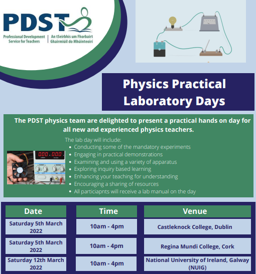 Physics Practical Laboratory Days - March 2022 - bit.ly/3IgMlyH