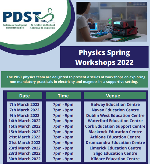 Physics Spring Workshops 2022 - bit.ly/3p8L4lK