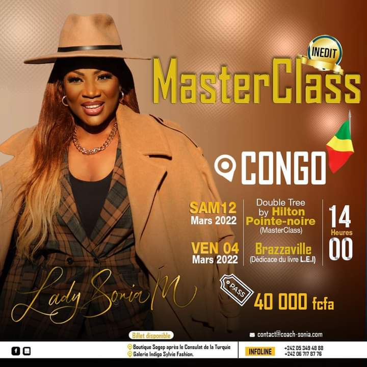 CBINFORMATION's tweet photo. 🛑😃😃😃 Lady Sonia vous donne rendez-vous au #Congo🇨🇬 dans quelques jours pour la dédicace de son dernier livre Libre-Epanouie-Influente au siège des Dépêches de Brazzaville le 04 Mars👇👇👇

👉Le samedi 12 mars à l’hôtel DoubleTree by Hilton Pointe-Noire🇨🇬

#LadysoniaauCongo https://t.co/4a9i0DxzZy
