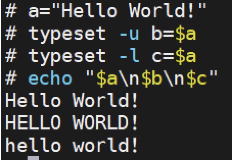 aklyachkin's tweet photo. If you want to change the case, you don't need to use any tool on #IBMAIX. #KornShell has everything - typeset -u (uppercase) and typeset -l (lowercase). https://t.co/PMO8ynImmN