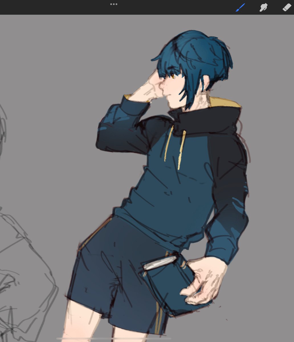 Stranger_Won's tweet photo. Xingqiu sketch https://t.co/iJz501piXi