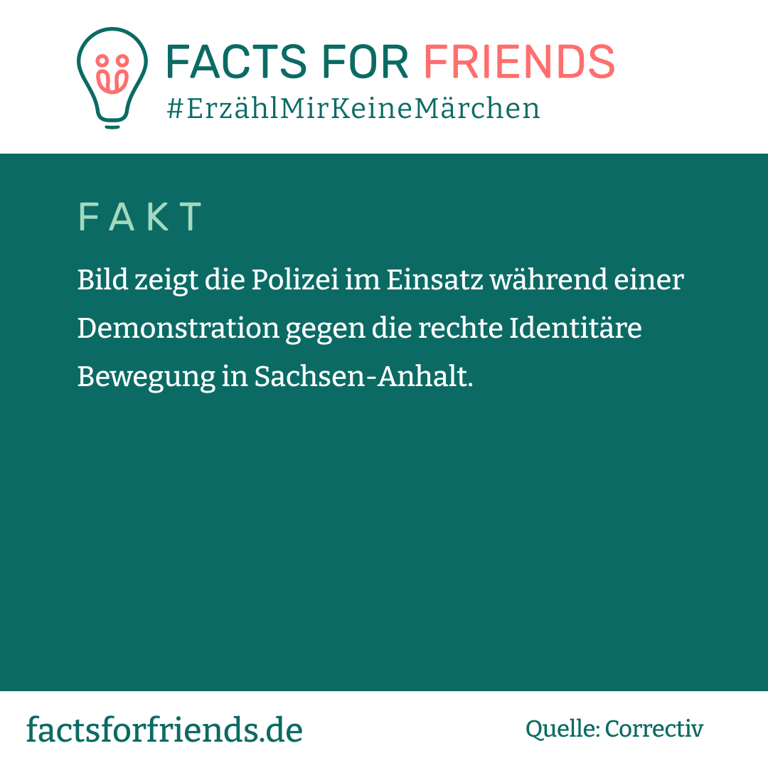 WIDERLEGT: Eine Reihe von Bildern beweisen mehrfache Polizeigewalt gegen Ungeimpfte #ErzählMirKeineMärchen

➡️Mehr kurze und verständliche Faktenchecks auf: factsforfriends.de