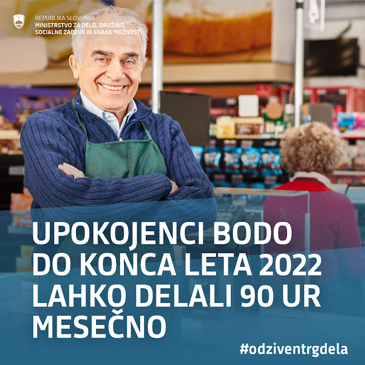 mddszRS's tweet photo. Ena prioritet #MDDSZ v mandatu ministra @jciglerkralj je #odziventrgdela.👍 Pomanjkanje delovne sile na trgu dela rešujemo z začasnim povečanjem obsega občasnega in začasnega dela upokojencev iz 60 ur na največ 90 ur mesečno. 👩🦳👨🦳✅
Ta ureditev bo veljala do konca leta 2022. ℹ️ https://t.co/2lYr9bM6k6