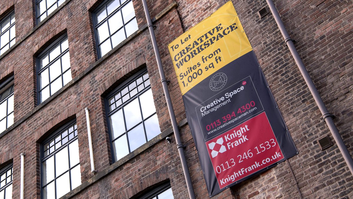 aapmagency's tweet photo. A new #Creative hub in Leeds - we're excited to showcase our work on the historic Marshall's Mill. We love this modern twist that makes this scheme stand out from the crowd! #Branding #Marketing #newwork #property https://t.co/oiMSCpV8gm