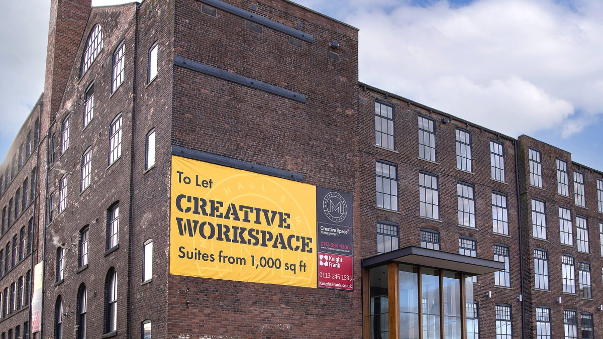 aapmagency's tweet photo. A new #Creative hub in Leeds - we're excited to showcase our work on the historic Marshall's Mill. We love this modern twist that makes this scheme stand out from the crowd! #Branding #Marketing #newwork #property https://t.co/oiMSCpV8gm