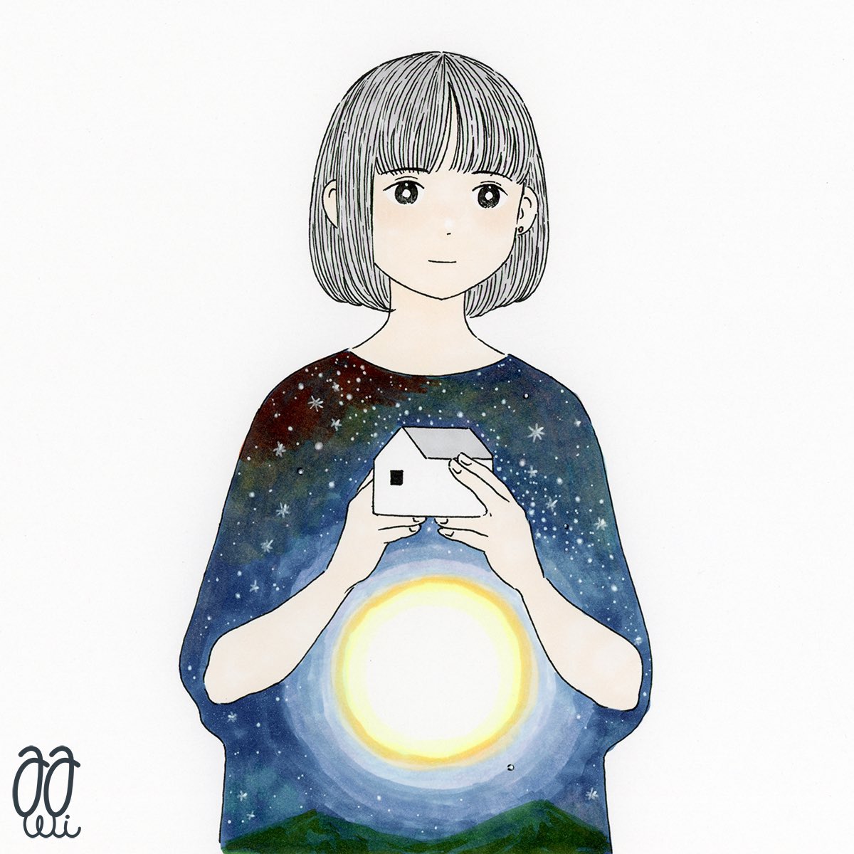 イラスト 月よりも高くで眠る家 あわいのイラスト