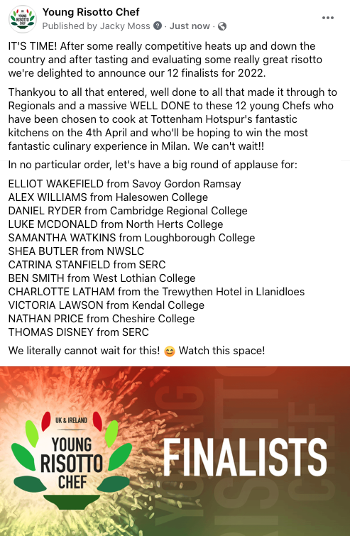 EXCITED TO ANNOUNCE OUR 2022 FINALISTS!