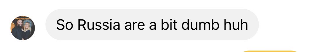 Groundbreaking insights on Russia this morning from my husband