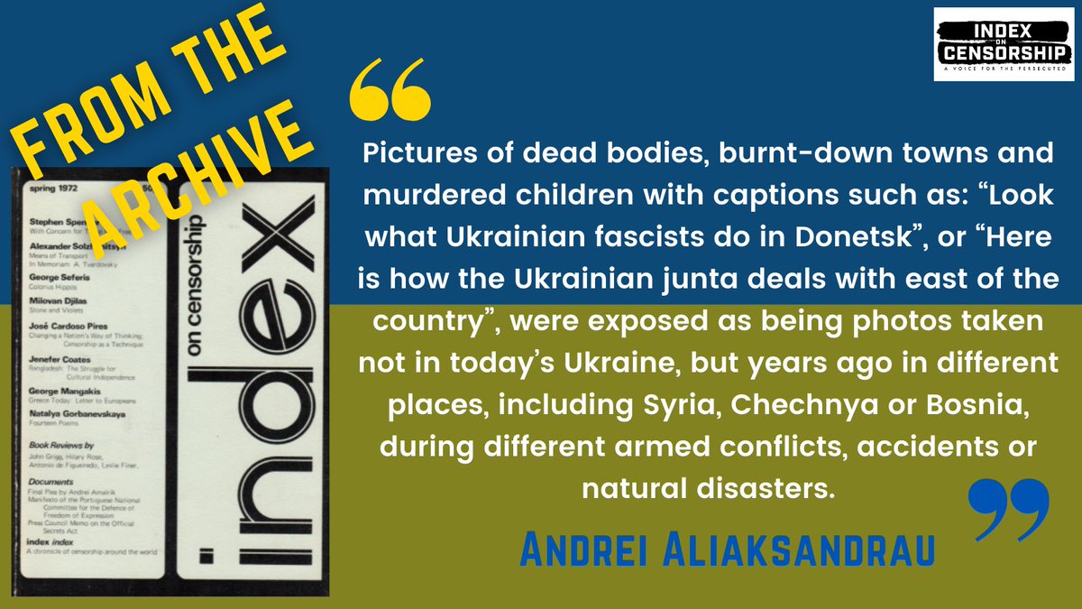 IndexCensorship's tweet photo. #Ukraine: Information warfare is not a new phenomenon but the capacity to spread disinformation is greater than ever. Social media trolls &amp; others post photos  - it is important to be careful &amp; not share unsubstantiated claims &amp; photos. #StandWithUkraine

https://t.co/mBGZI1BQZe https://t.co/wzw0QzQivP