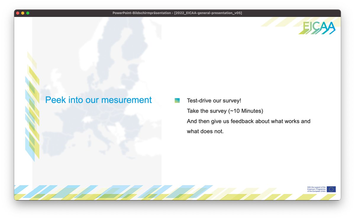 First students <a href="/UniHohenheim/">Uni Hohenheim</a> test drive the <a href="/EICAAproject/">EICAA</a> questionnaire. Thank you for helping us to improve the survey!
