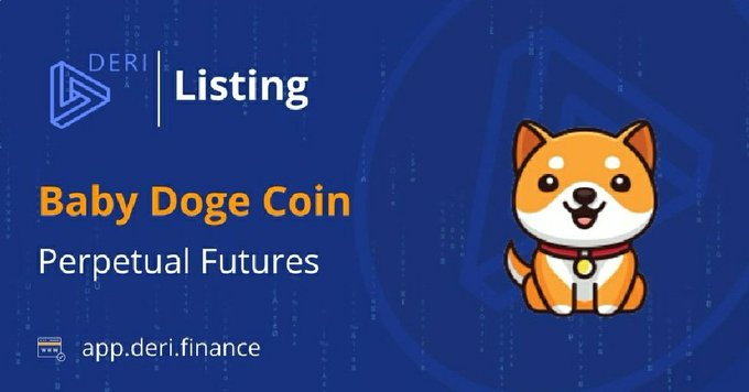 carlessiant's tweet photo. Congratulations for #BabyDogeCoin @babydoge that listing in https://t.co/ucvmjfmQIz @DeriProtocol .

Keep spirit and full of hope #BabyDogeArmy #BabyDogeCoinArmy #BabyDogeCoin2MillionHolders https://t.co/tt29tO8Mfj