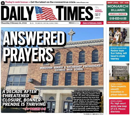 delcotimes's tweet photo. #GoodMorning here is the @delcotimes for Feb. 24, 2022
https://t.co/LX2cbmsUmE https://t.co/LQLMVV7c57