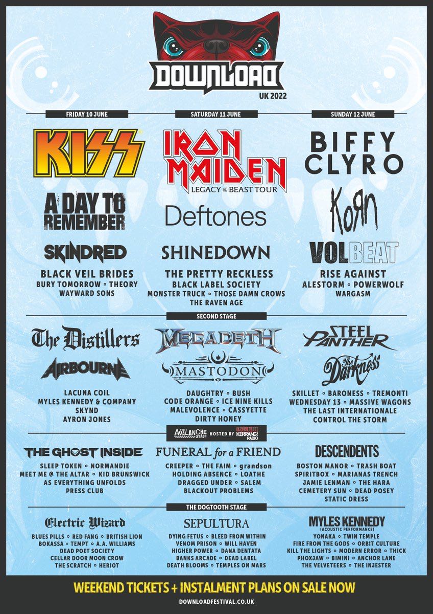 14 new acts have been added to Download 2022!

Grab your tickets if you haven't already got them - bit.ly/3hhm0UY

#IronMaiden #DownloadFestival #LegacyOfTheBeast