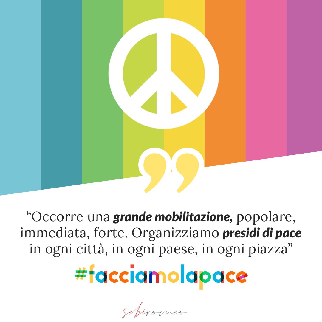 Occorre una grande mobilitazione, popolare, immediata, forte. Organizziamo presidi di #pace in ogni città, in ogni paese, in ogni piazza.  

#facciamolapace
#RussiaUkraineConflict 
#StopWar 
#NoWar 
#nowarinukraine