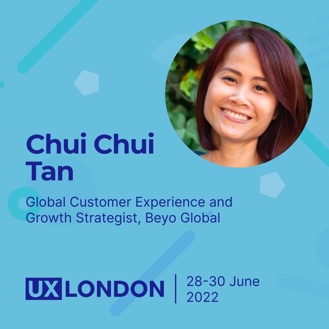 Up next we have <a href="/ChuiSquared/">Chui Chui Tan</a> 

Not only the founder of <a href="/BeyoGlobal/">Beyō Global</a>, Chui Chui is a culturalisation expert focusing on customer experience-understanding customers/users with different cultural backgrounds to help businesses define their strategies #UXL bit.ly/3hdL6Ek