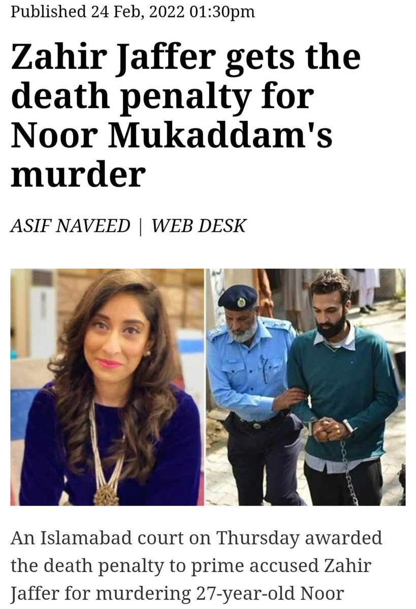 MavraBari's tweet photo. Justice will be served. Let this be a warning and lesson to all men in #Pakistan. Your make privilege will be checked when you commit heinous acts against #womxn. At least it has this time! 

#JusticeForNoor #ZahirJaffer https://t.co/kzImHihlWl