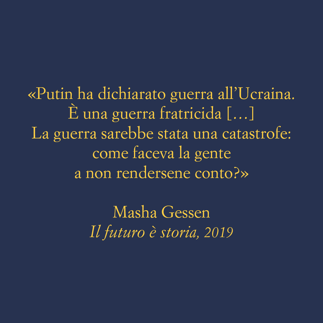 L’orrore che non avremmo mai voluto avvenisse nuovamente. Oggi il futuro è davvero storia. Le ragioni profonde di quello che sta succedendo adesso, sono tutte qui. 
#RussiaUkraineConflict #Ucraina #MashaGessen #IlFuturoèstoria #WWIII