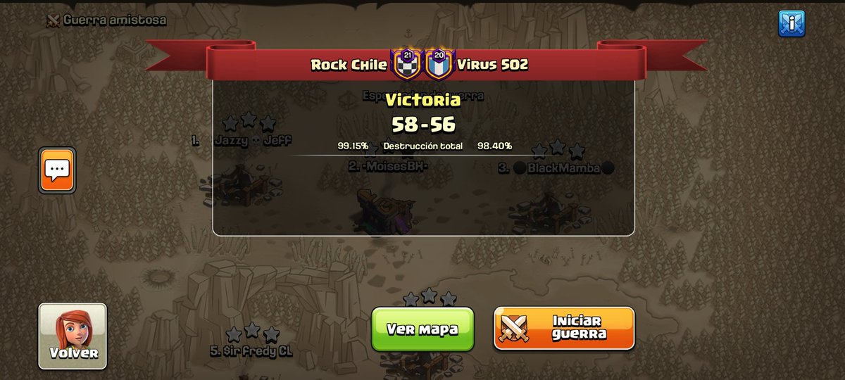 Excelente guerra la de anoche vs los compás de <a href="/Virus502gt/">Virus 502</a> en la <a href="/TorneoCRC/">TCR</a> GG amigos.... GO ROCK! 🚀
