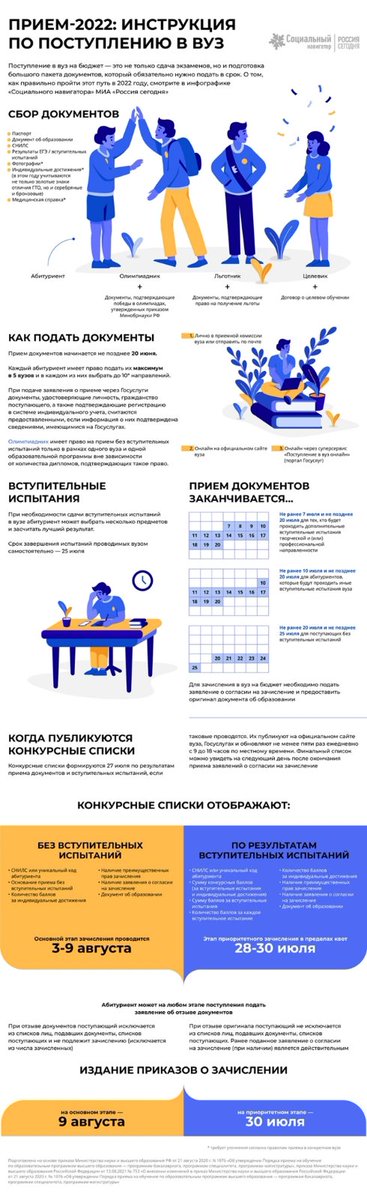 Информационно-просветительский проект«Социальный навигатор» Международной медиагруппы «Россия сегодня», являющийся лидером образовательной повестки страны на протяжении 10 лет, подготовил инфографику«Приём – 2022:инструкция по поступлению в вуз» na.ria.ru/20220201/priem…
<a href="/samminobr/">МинОбрНауки СО</a>